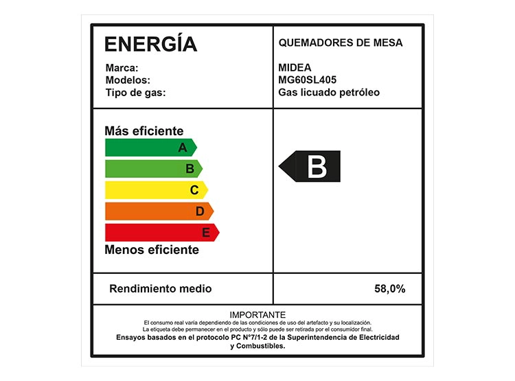 ENCIMERA A GAS LICUADO/NATURAL MIDEA 4 QUEMADORES MG60SL405 - 6
