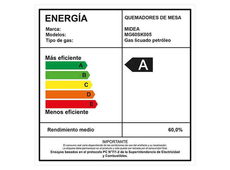 ENCIMERA A GAS LICUADO/NATURAL MIDEA 4 QUEMADORES MG60GK005 - 6