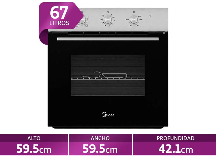 HORNO ELÉCTRICO MIDEA EMPOTRABLE 67LT MBOG1TAM-40ECBS