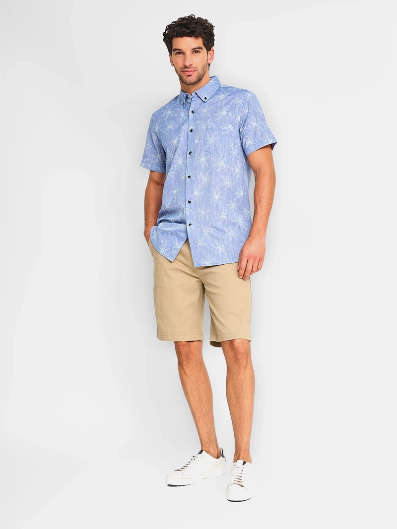 CAMISA MANGA CORTA ALGODÓN HOMBRE KENNETH STEVENS CELESTE DAPRO - 4