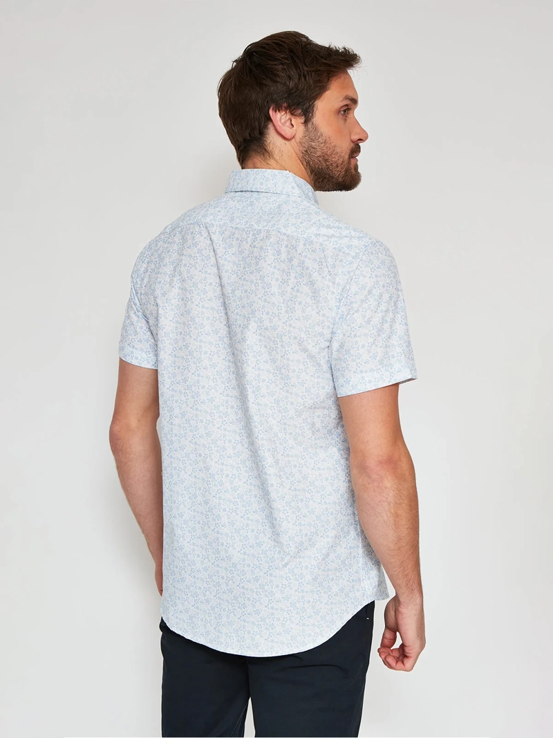 CAMISA MANGA CORTA ALGODÓN HOMBRE KENNETH STEVENS BLANCO DIQUEL - 2