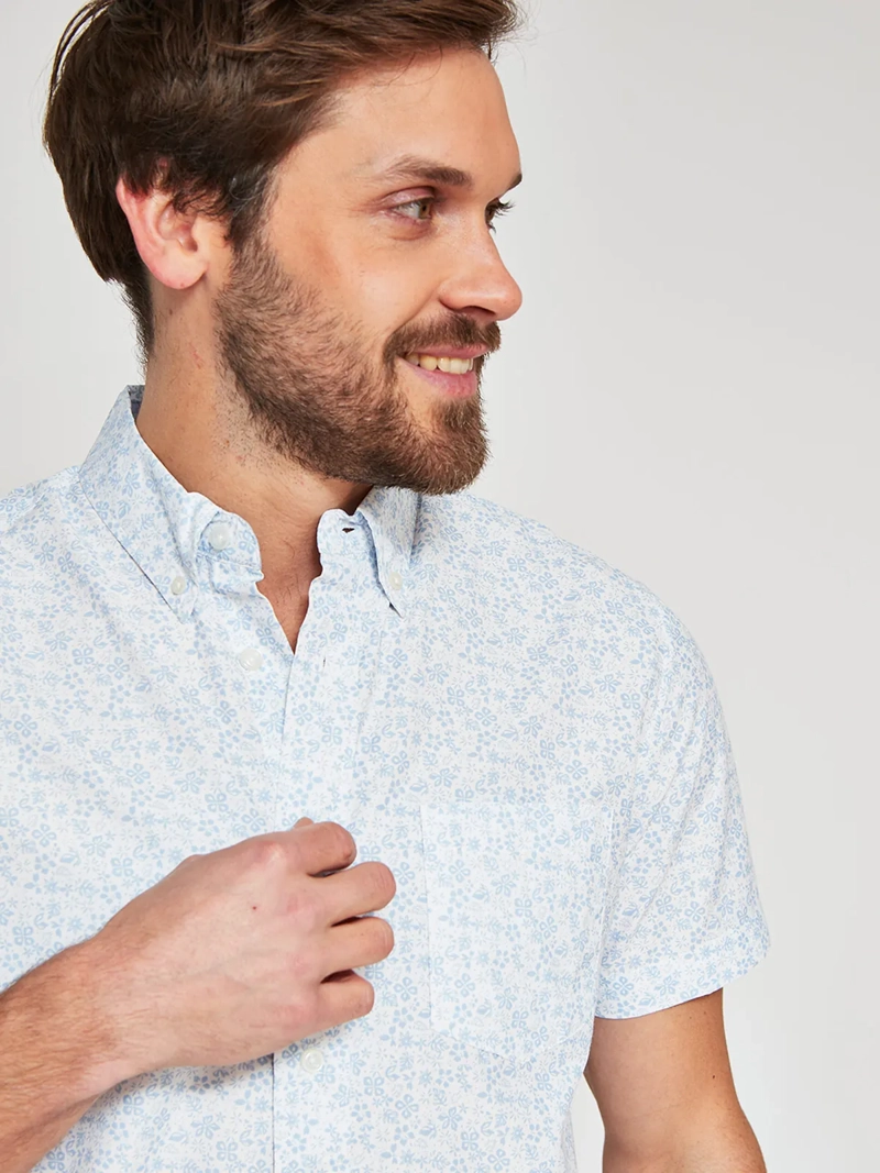 CAMISA MANGA CORTA ALGODÓN HOMBRE KENNETH STEVENS BLANCO DIQUEL - 3