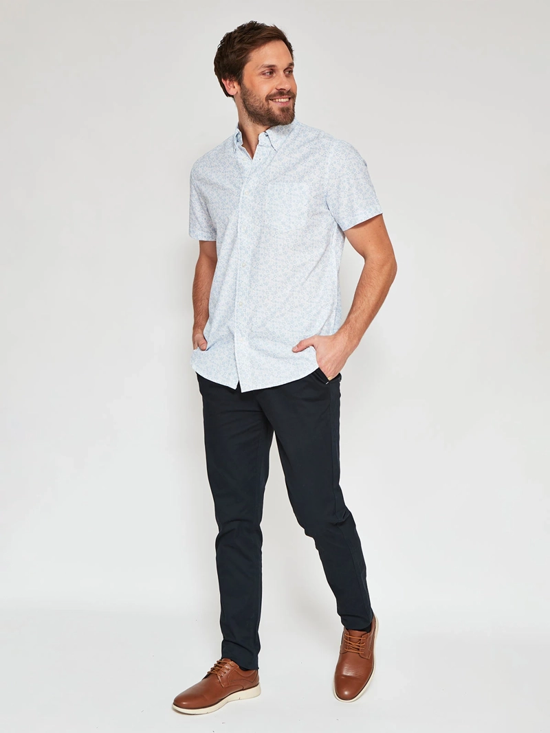 CAMISA MANGA CORTA ALGODÓN HOMBRE KENNETH STEVENS BLANCO DIQUEL - 4