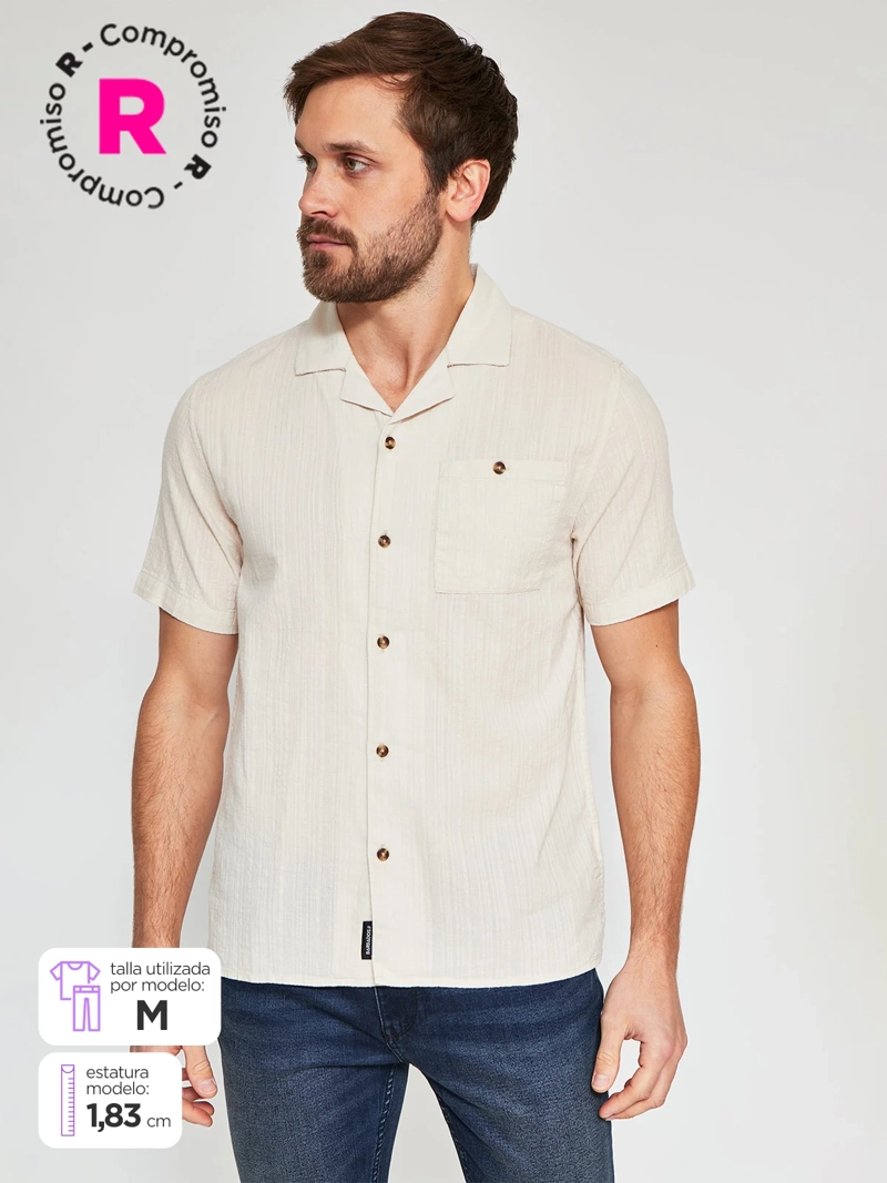CAMISA MANGA CORTA ALGODÓN HOMBRE BARBADOS - 1