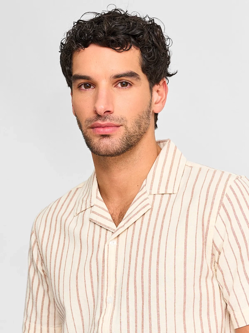 CAMISA MANGA CORTA ALGODÓN HOMBRE BARBADOS LÍNEAS - 3