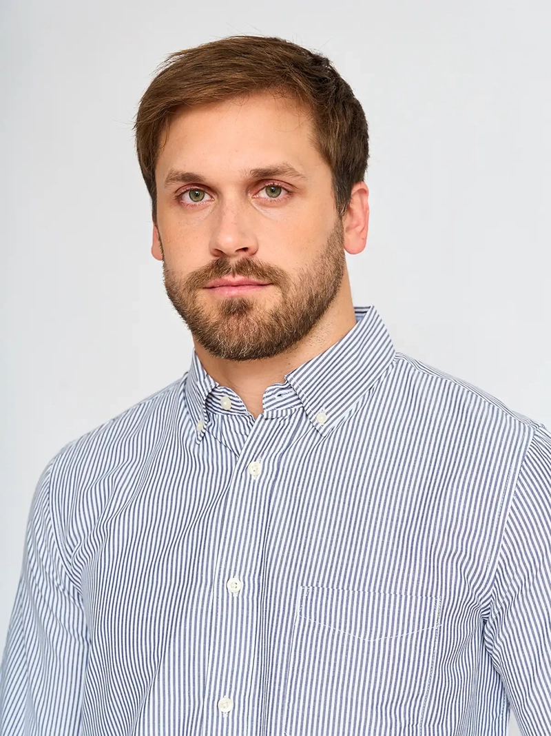 CAMISA MANGA LARGA ALGODÓN HOMBRE KENNETH STEVENS LÍNEAS - 3
