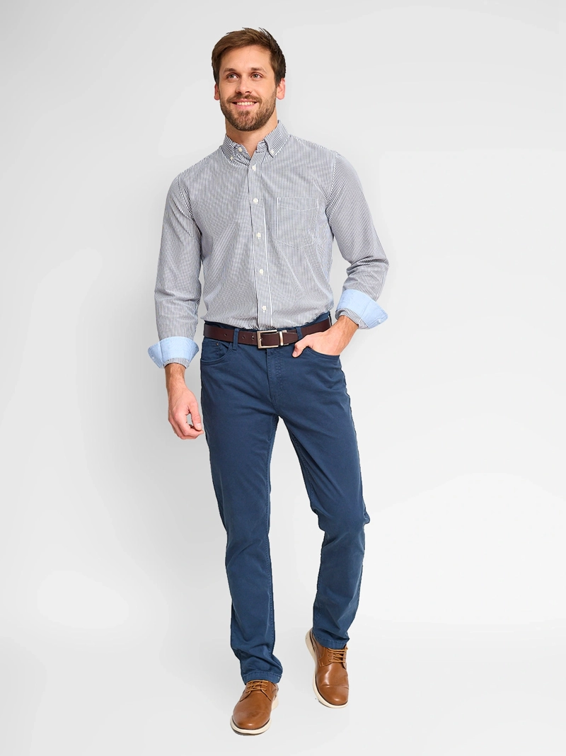 CAMISA MANGA LARGA ALGODÓN HOMBRE KENNETH STEVENS LÍNEAS - 4