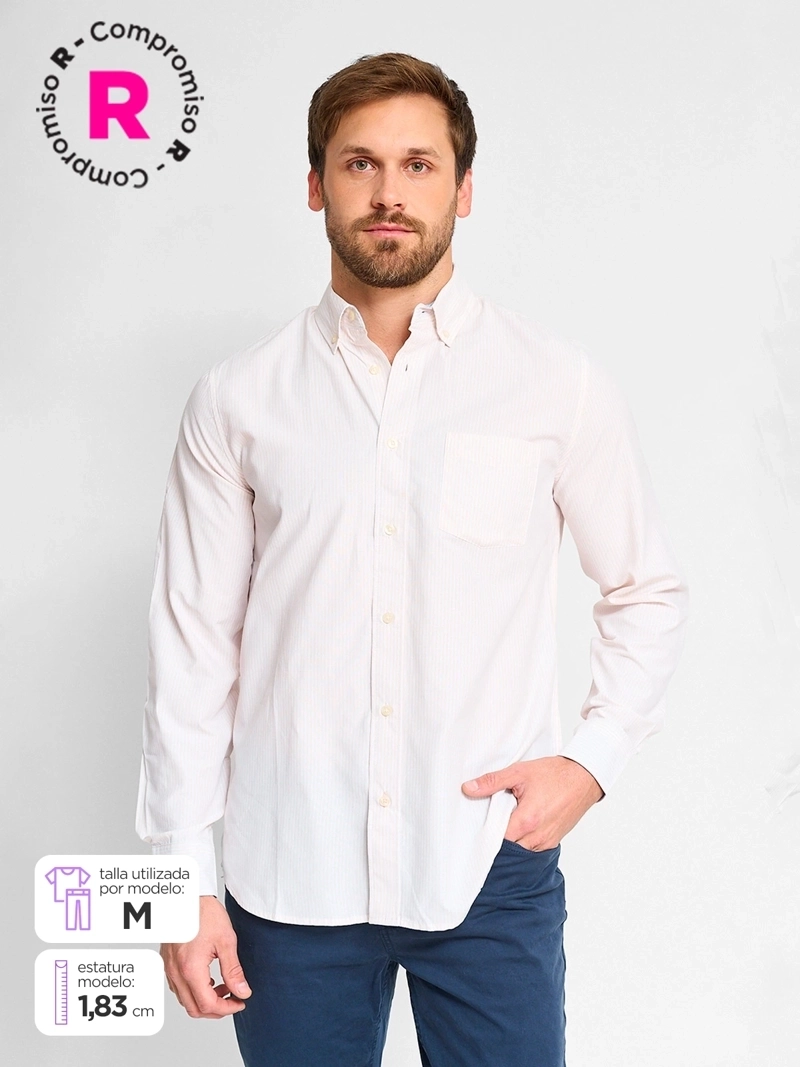 CAMISA MANGA LARGA ALGODÓN HOMBRE KENNETH STEVENS LÍNEAS - 1