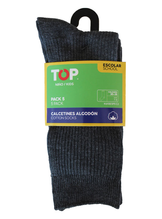 PACK X5 CALCETINES NIÑO TOP ESCOLAR - 4