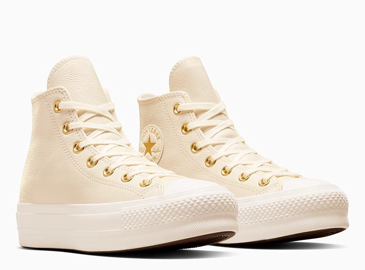 ZAPATILLAS MUJER CONVERSE URBANAS BLANCO CHUCK TAYOR ALL STAR LIFT CUERO - 4
