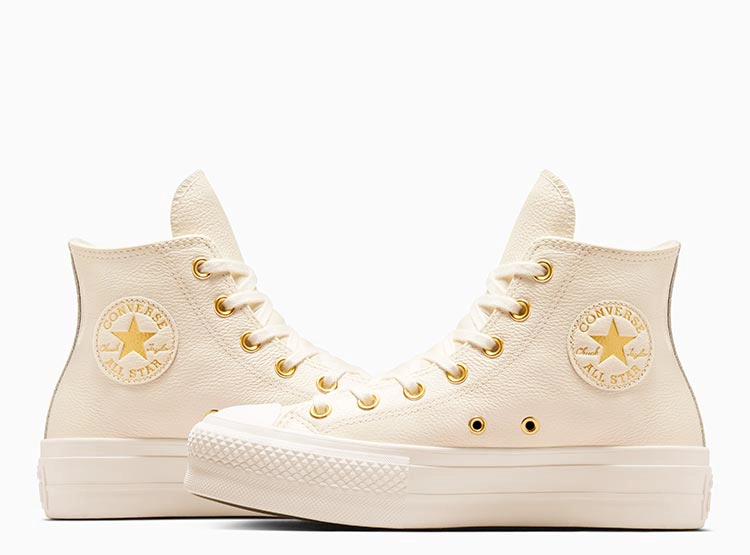 ZAPATILLAS MUJER CONVERSE URBANAS BLANCO CHUCK TAYOR ALL STAR LIFT CUERO - 5