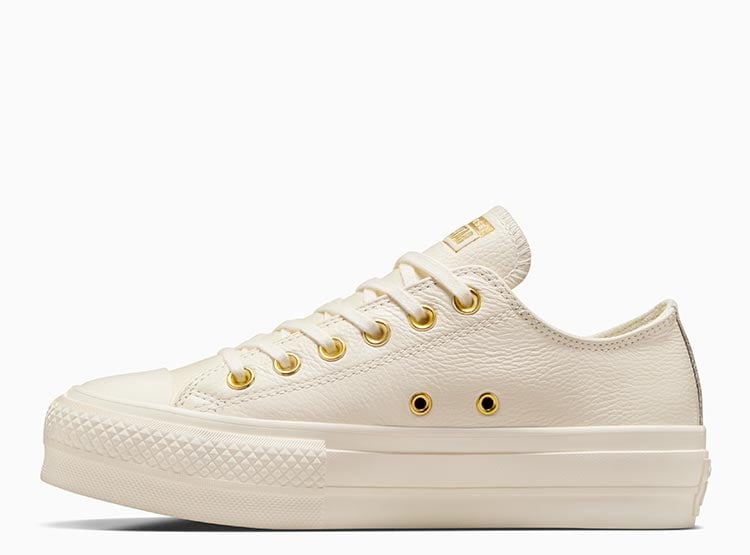 ZAPATILLAS MUJER CONVERSE URBANAS BLANCO CHUCK TAYOR ALL STAR LIFT CUERO - 2