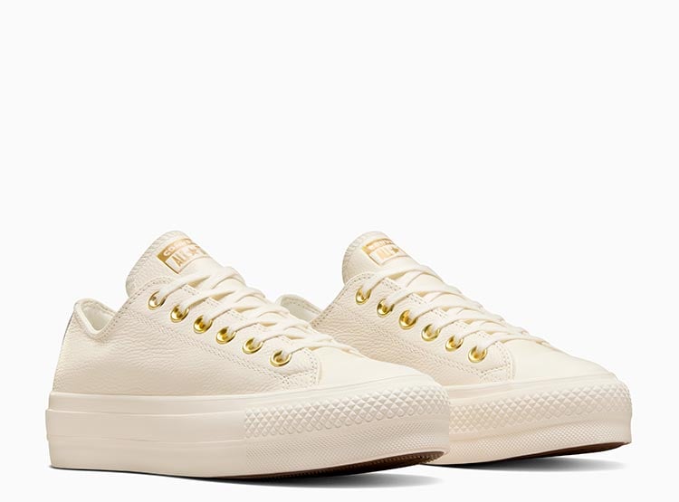ZAPATILLAS MUJER CONVERSE URBANAS BLANCO CHUCK TAYOR ALL STAR LIFT CUERO - 4