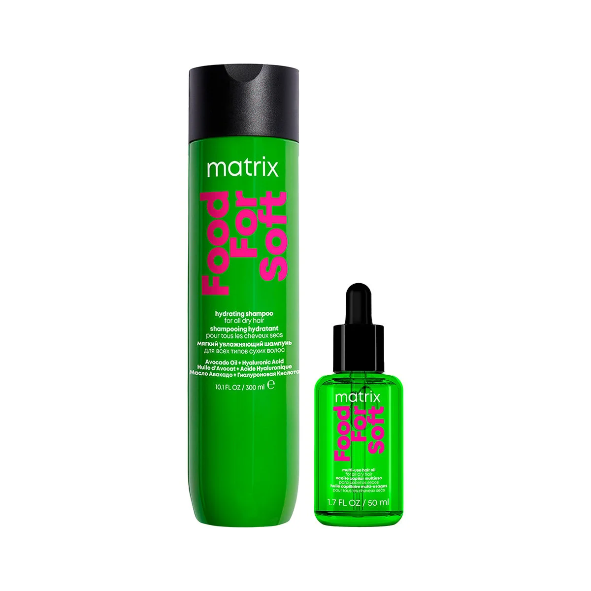 SET CABELLO MATRIX SHAMPOO HIDRATANTE FOOD FOR SOFT SECO 300 ML + ACEITE HIDRATANTE FOOD FOR SOFT 50 ML - 1