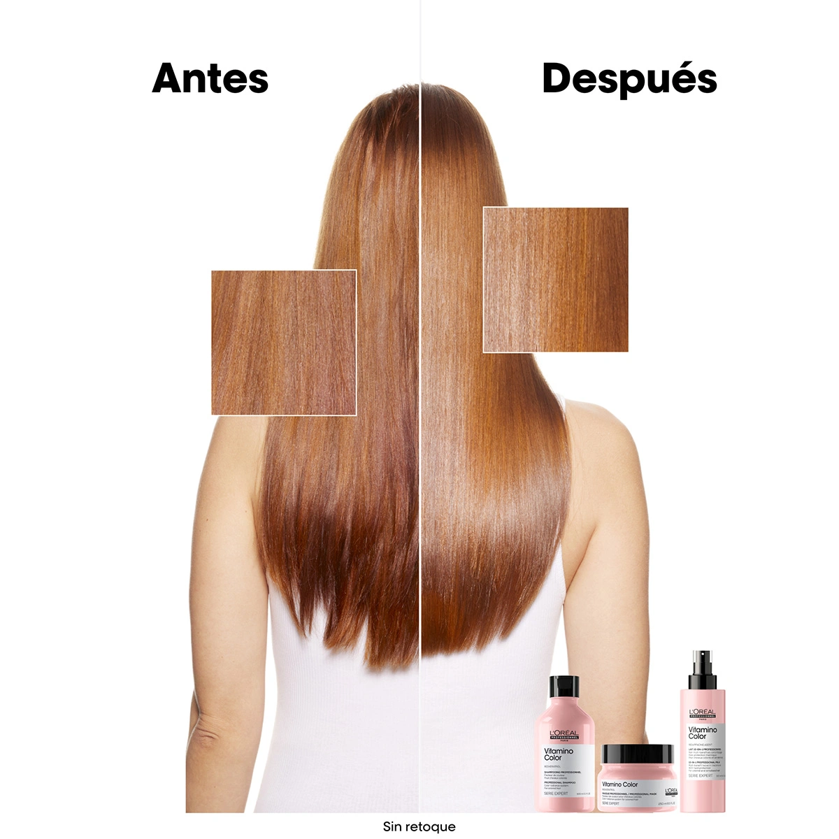 SET PROFESIONAL CABELLO L'ORÉAL PROFESSIONNEL CUIDADO DEL COLOR VITAMINO COLOR SHAMPOO 500 ML + MÁSCARA CON ENJUAGUE 250 ML - 4