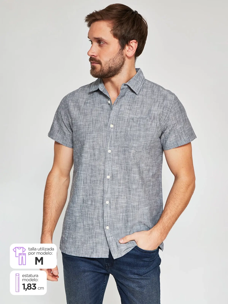 CAMISA MANGA CORTA ALGODÓN HOMBRE ROBERT LEWIS DAVE - 1