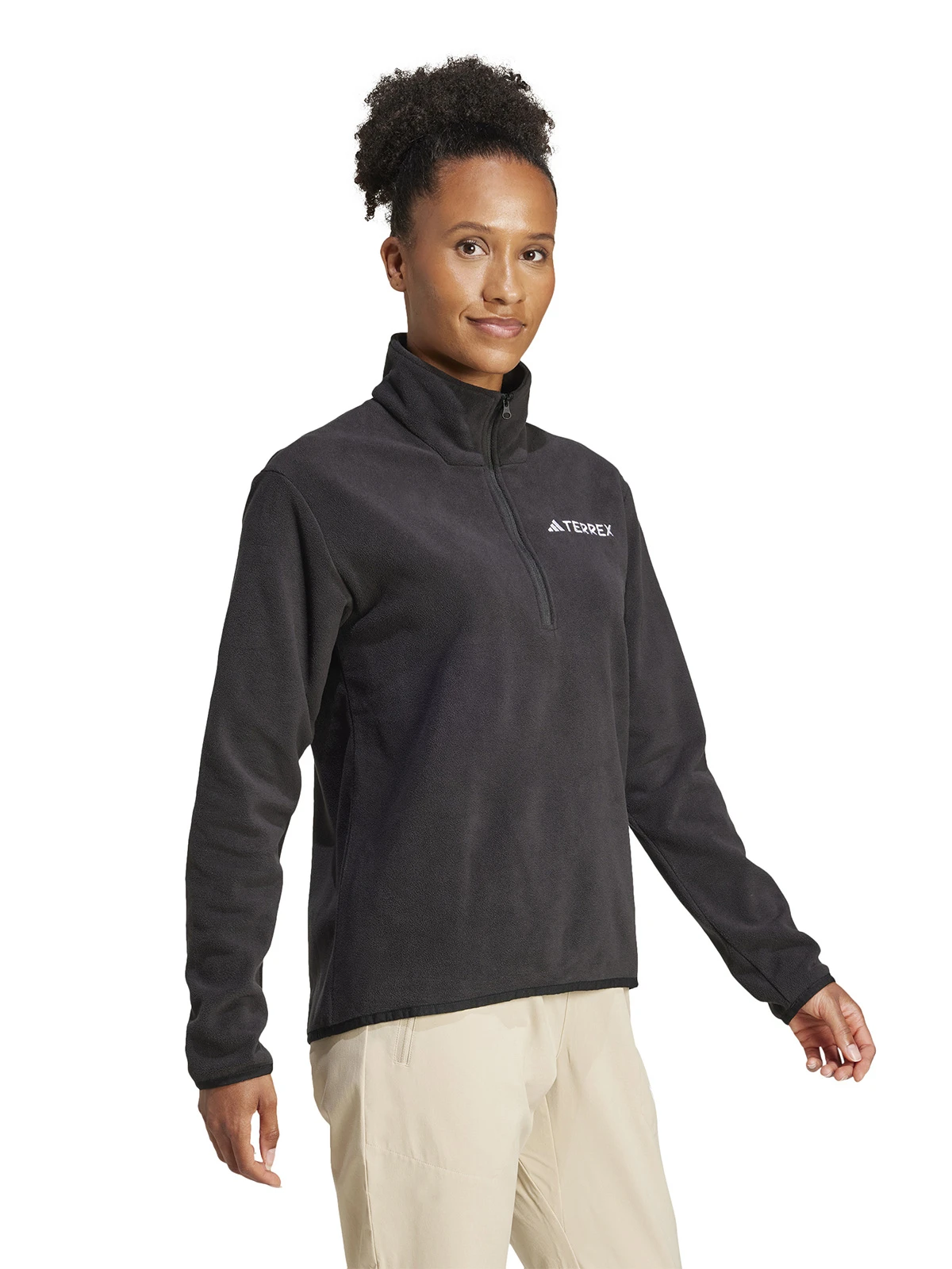 POLERÓN MUJER ADIDAS JP0788 NEGRO MANGA LARGA MULTI ESSENTIALS CIERRE 1/2 FELPA - 2