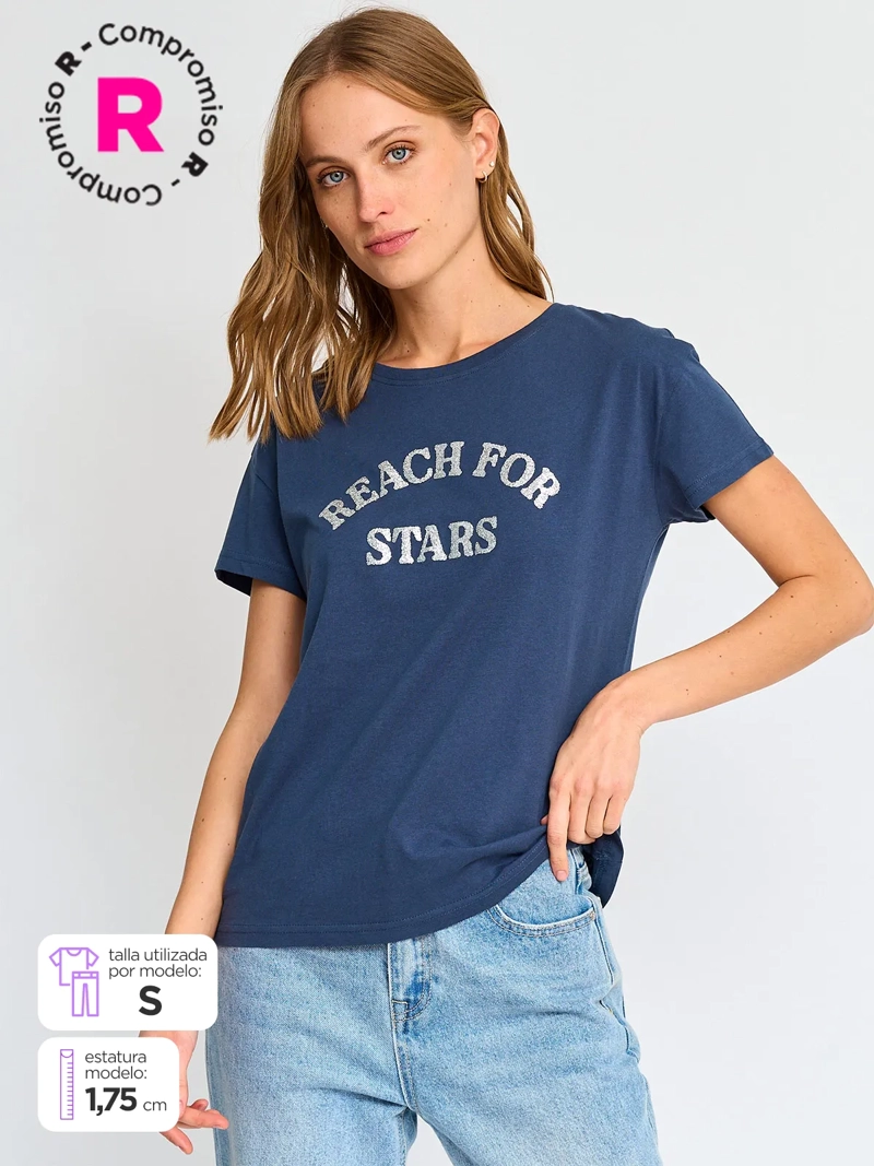 POLERA MANGA CORTA ALGODÓN MUJER INDEX ESTAMPADO