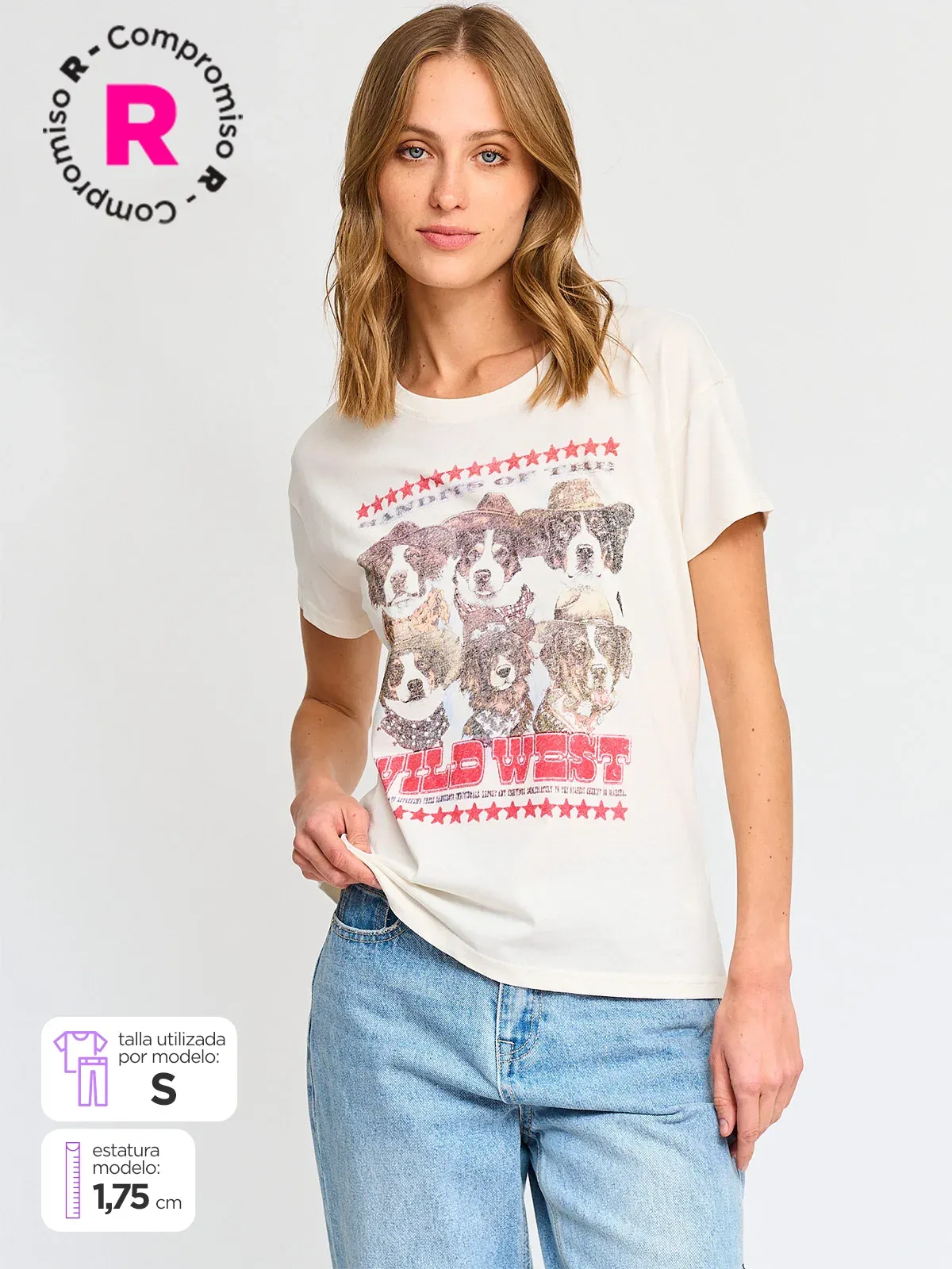 POLERA MANGA CORTA ALGODÓN MUJER INDEX ESTAMPADO - 1