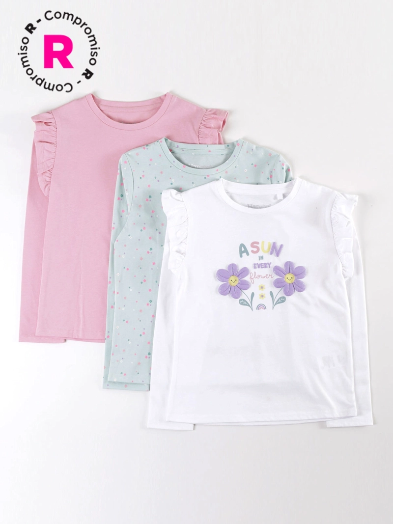 PACK X3 POLERAS MANGA LARGA NIÑA HARVEST - 1