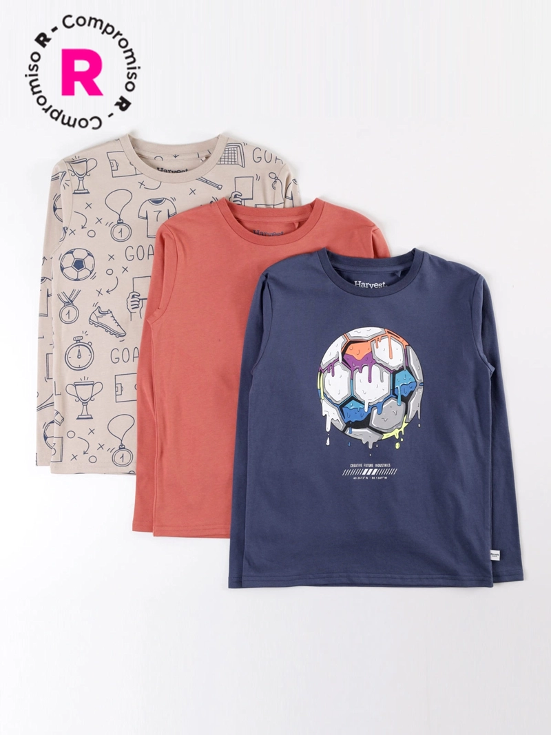 PACK 3 POLERAS MANGA LARGA NIÑO HARVEST