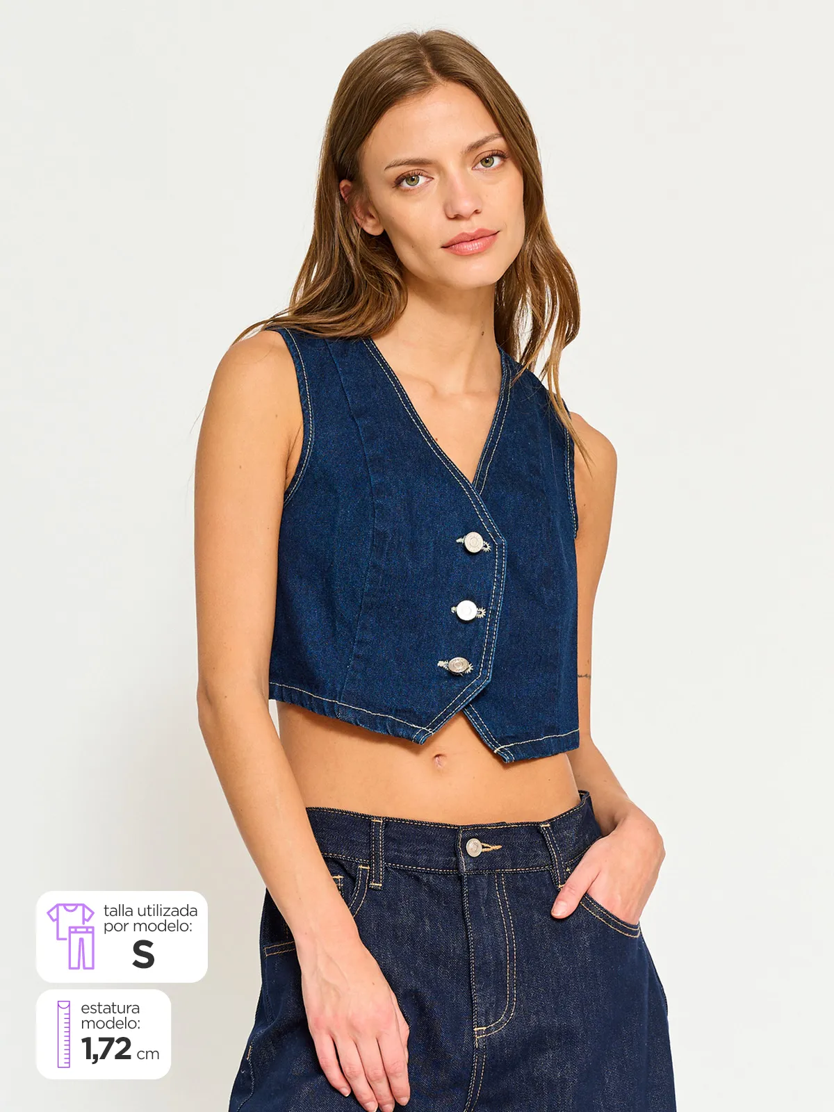 BLAZER SIN MANGAS ALGODÓN MUJER INDEX MULTICOLOR GILET - 1