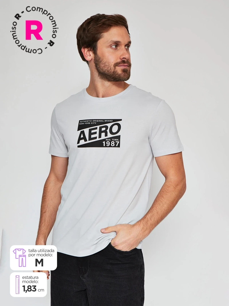 POLERA HOMBRE AEROPOSTALE MANGA CORTA ALGODÓN VERDE DRUI - 1