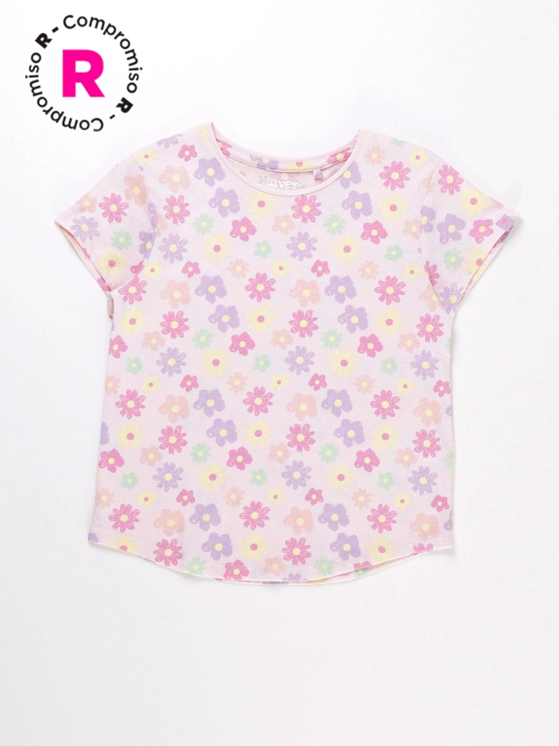 POLERA MANGA CORTA ALGODÓN NIÑA HARVEST PRINT - 1