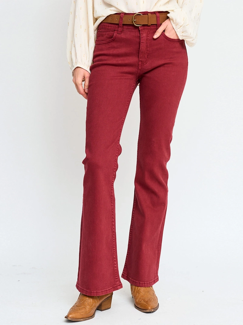 PANTALÓN MUJER TATIENNE FLARE CINTURÓN ALGODÓN - 2