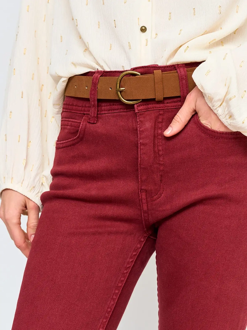 PANTALÓN MUJER TATIENNE FLARE CINTURÓN ALGODÓN - 4