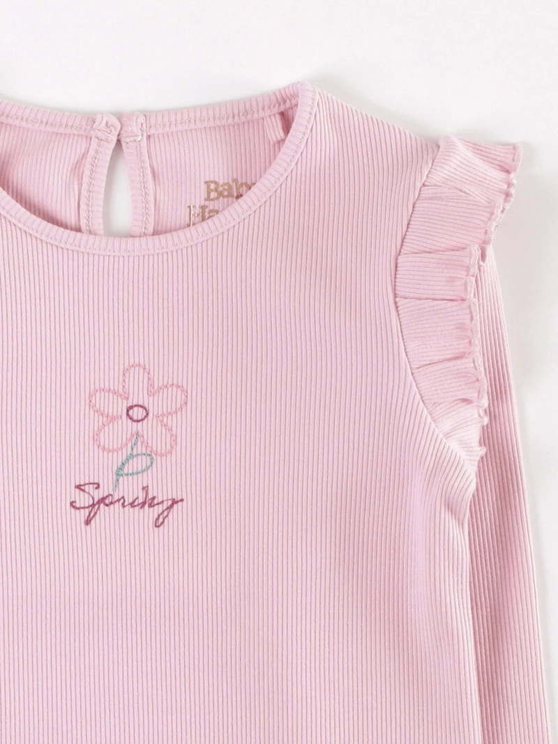 POLERA NIÑA BABY HARVEST RIB LISA CON VUELOS - 3