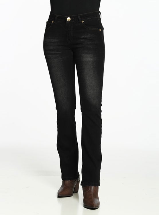JEANS ALGODÓN MUJER ELLUS NEGRO TIRO MEDIO - 2