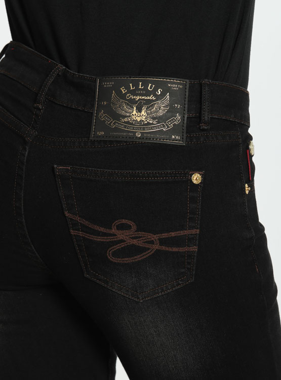 JEANS ALGODÓN MUJER ELLUS NEGRO TIRO MEDIO - 5