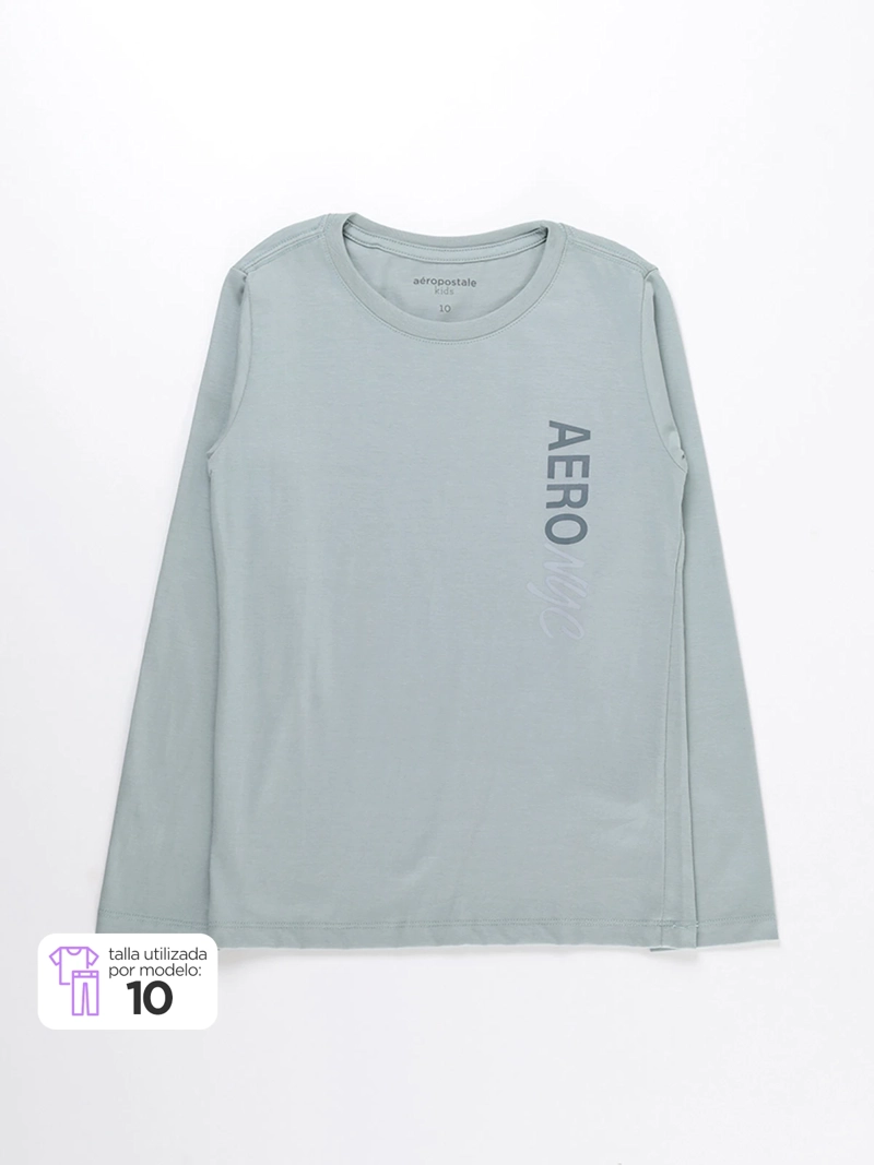 POLERA MANGA LARGA ALGODÓN NIÑA AEROPOSTALE - 1