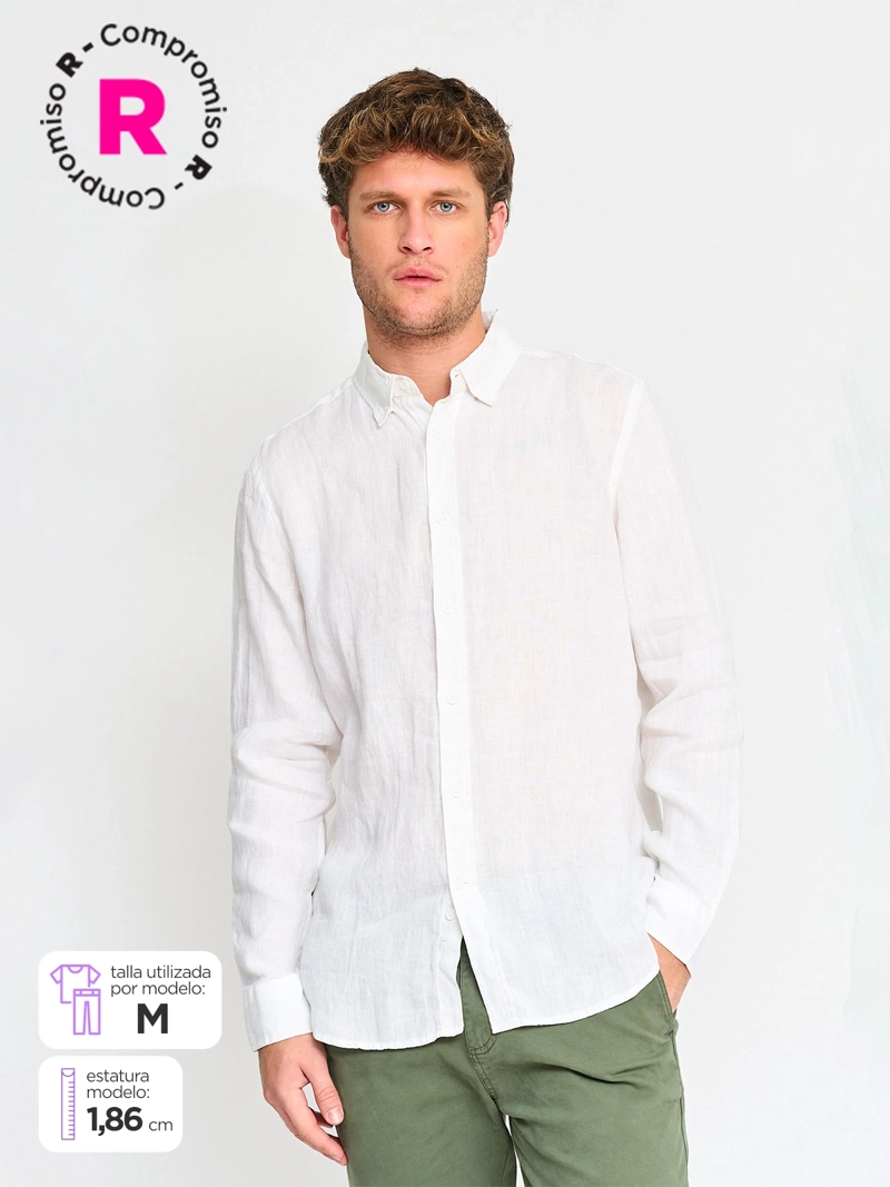 CAMISA MANGA LARGA LINO HOMBRE CACHAREL - 1