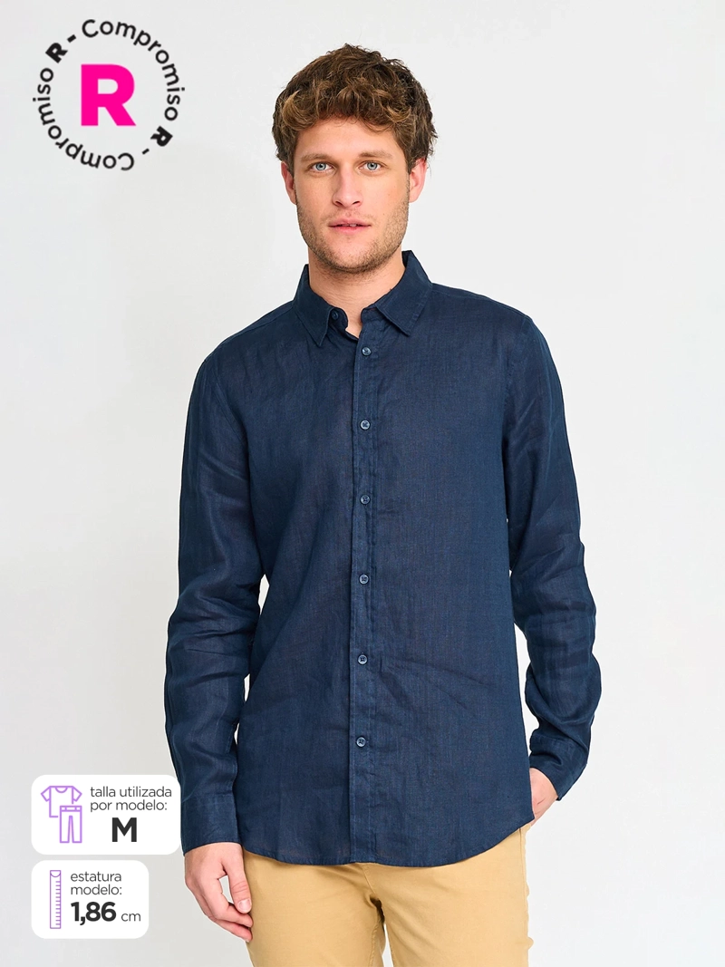CAMISA MANGA LARGA LINO HOMBRE CACHAREL - 1