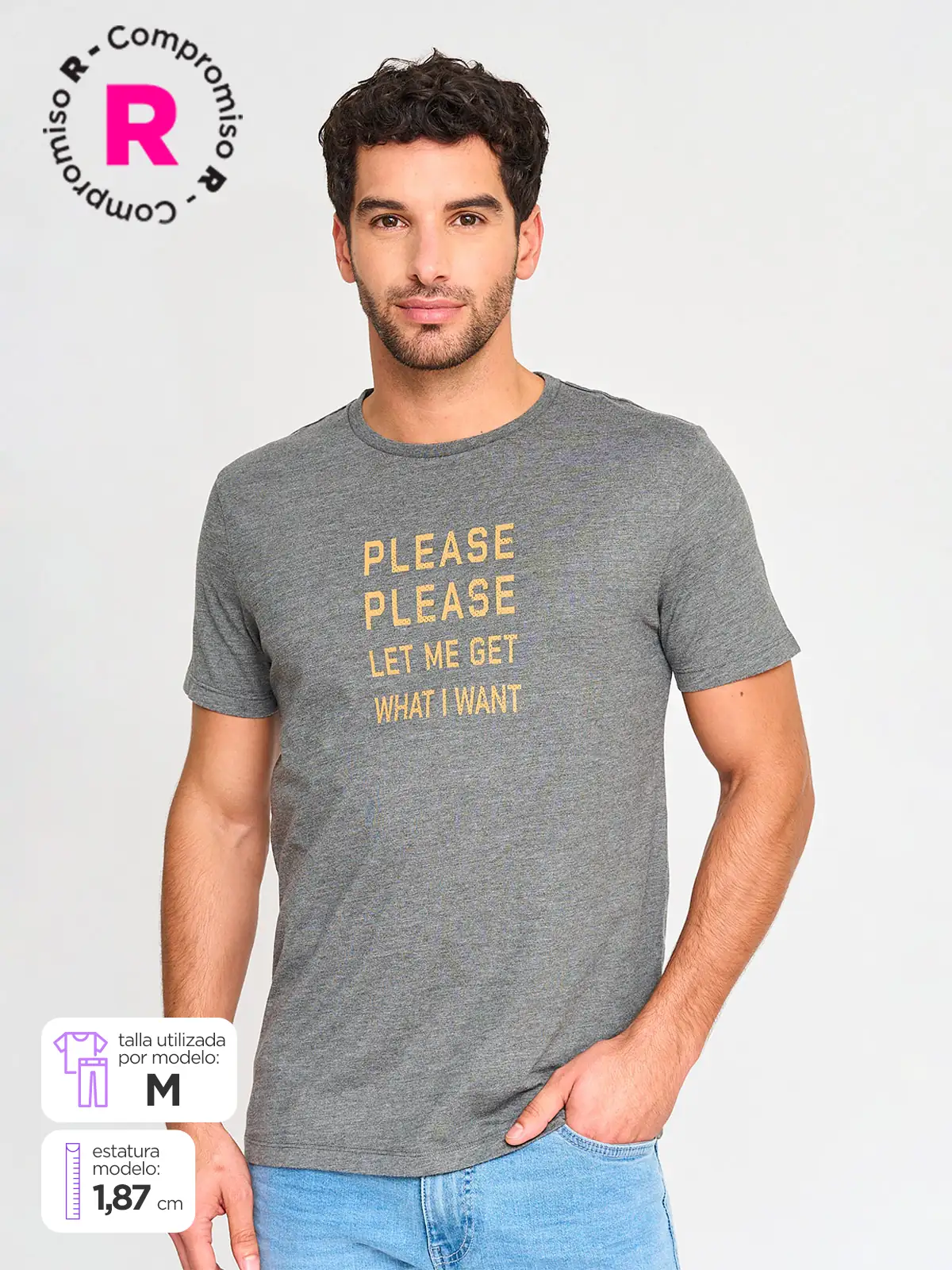 POLERA MANGA CORTA HOMBRE BARBADOS CUELLO REDONDO PRINT - 1