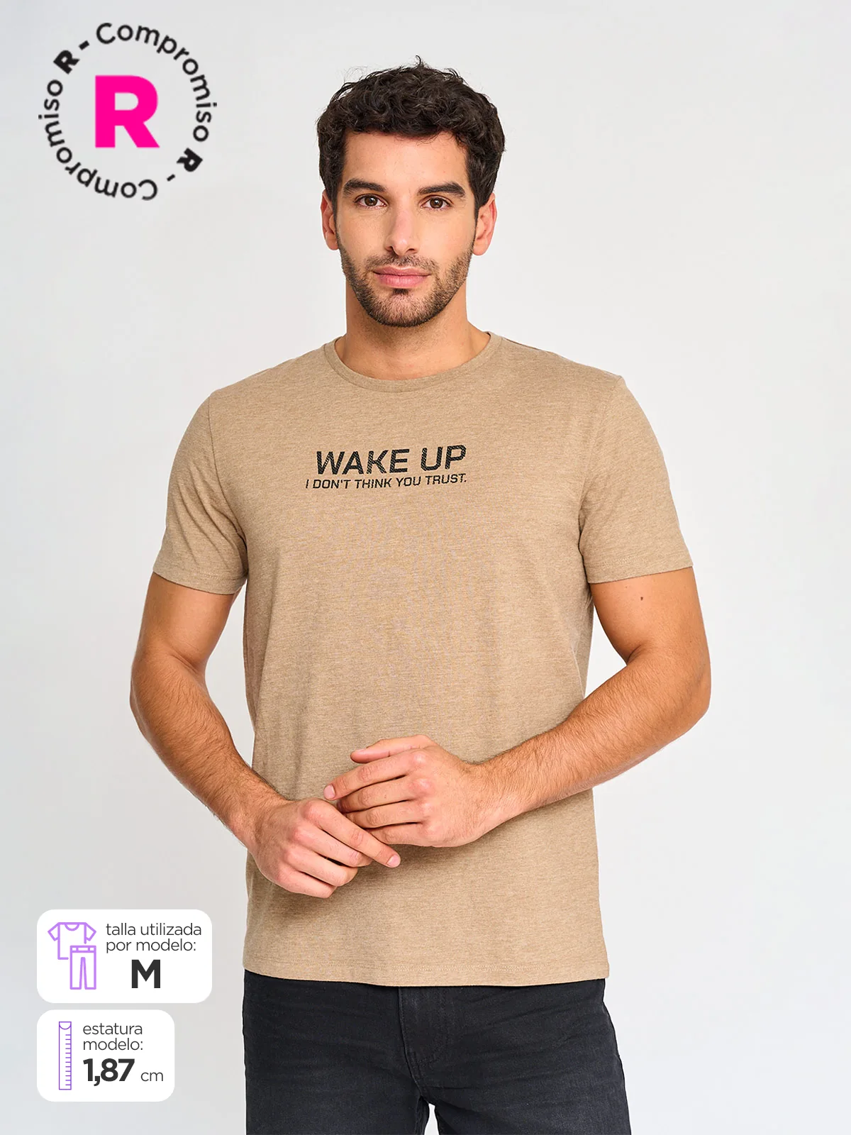POLERA MANGA CORTA HOMBRE BARBADOS CUELLO REDONDO PRINT - 1