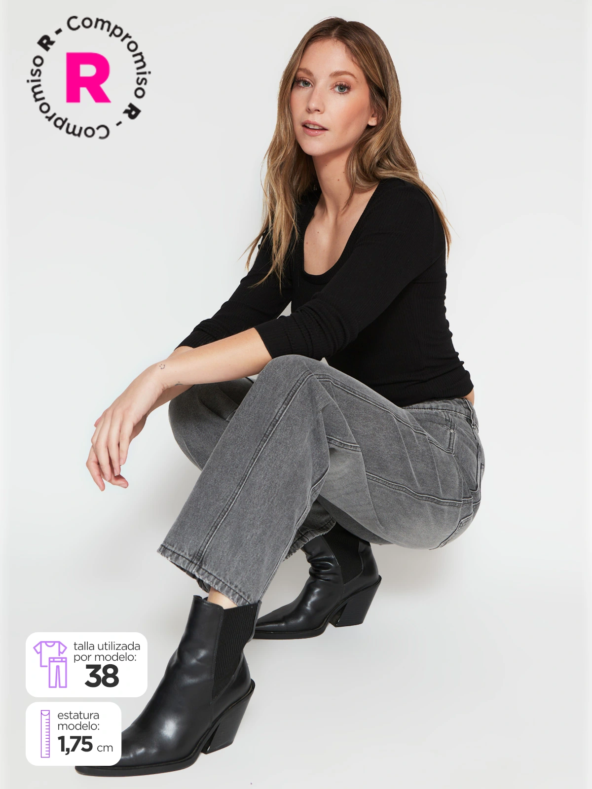 JEANS MUJER INDEX BAGGY ALGODÓN