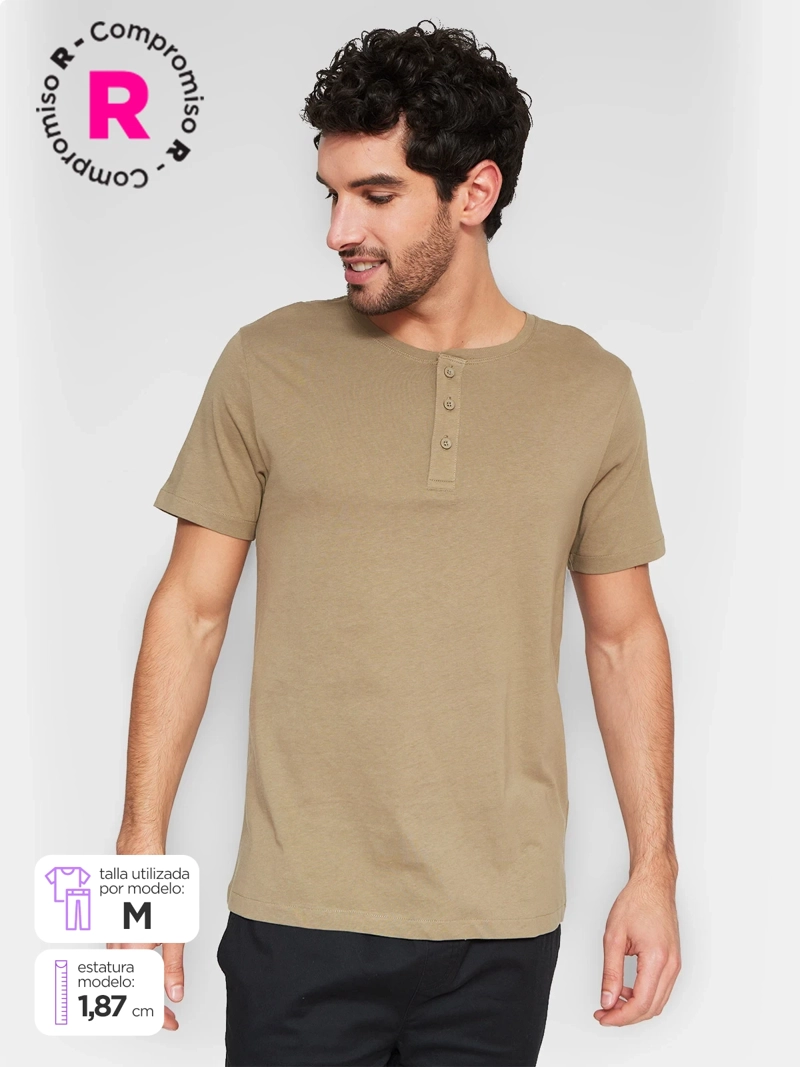 POLERA MANGA CORTA ALGODÓN HOMBRE INDEX BÁSICA BOTONES