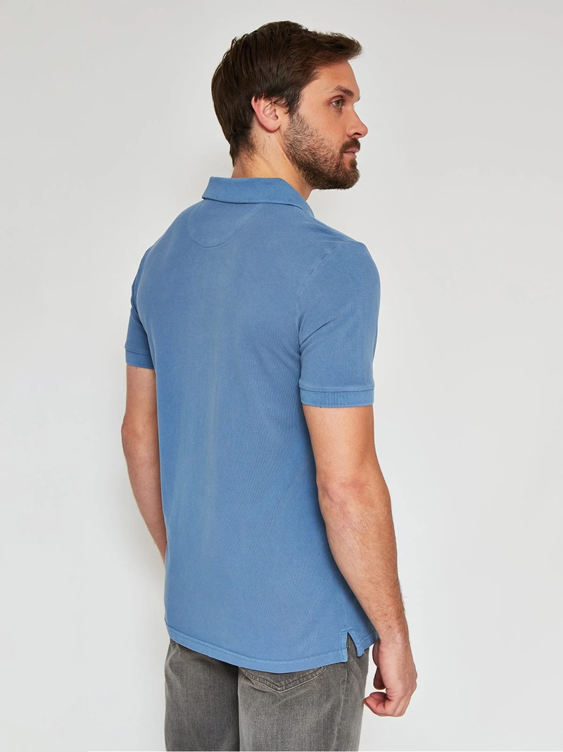 POLERA MANGA CORTA ALGODÓN HOMBRE ROBERT LEWIS PIQUÉ LAVADA - 2
