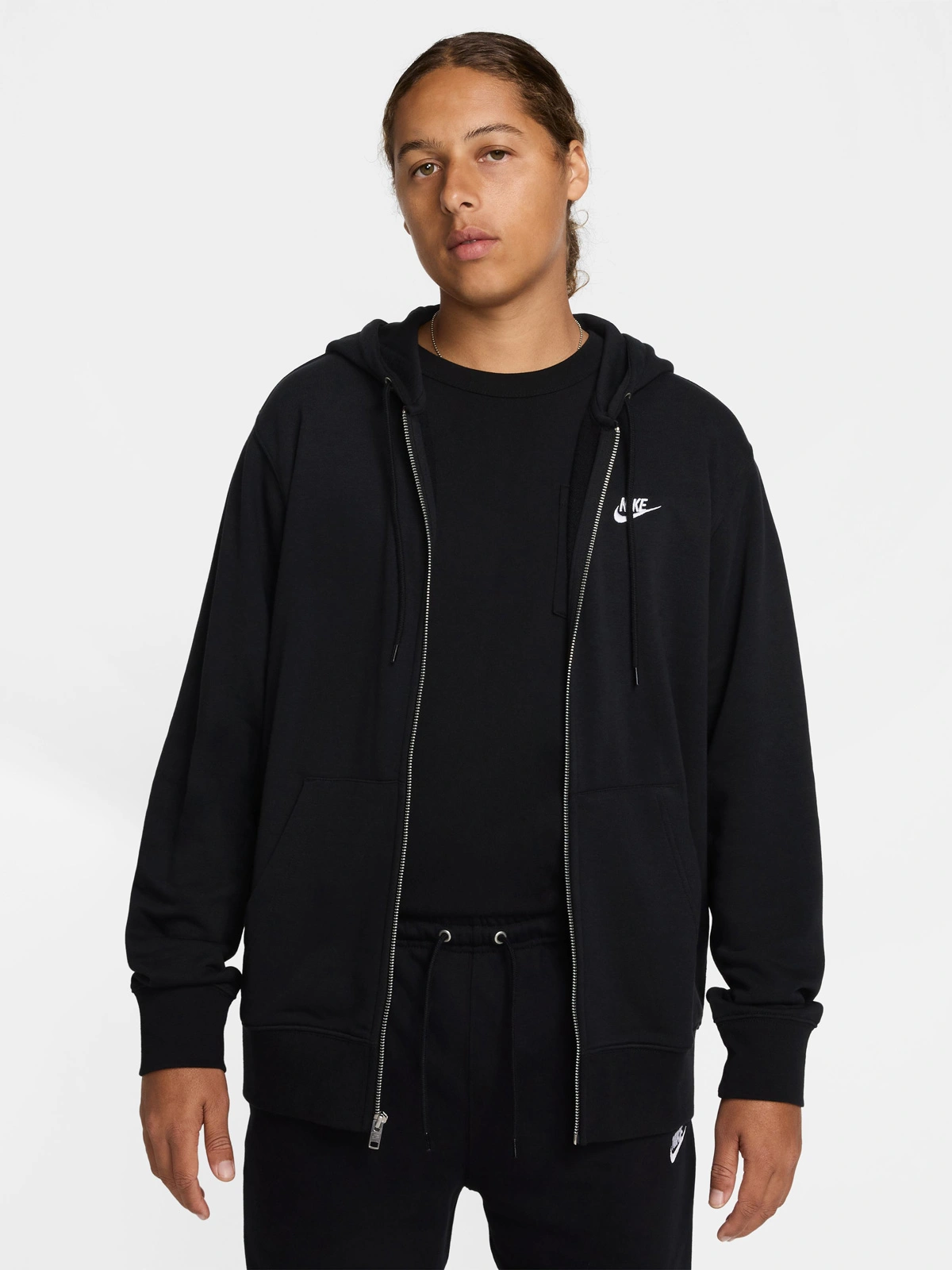 POLERÓN CON CIERRE HOMBRE NIKE FN3884-010 NEGRO CLUB - 1
