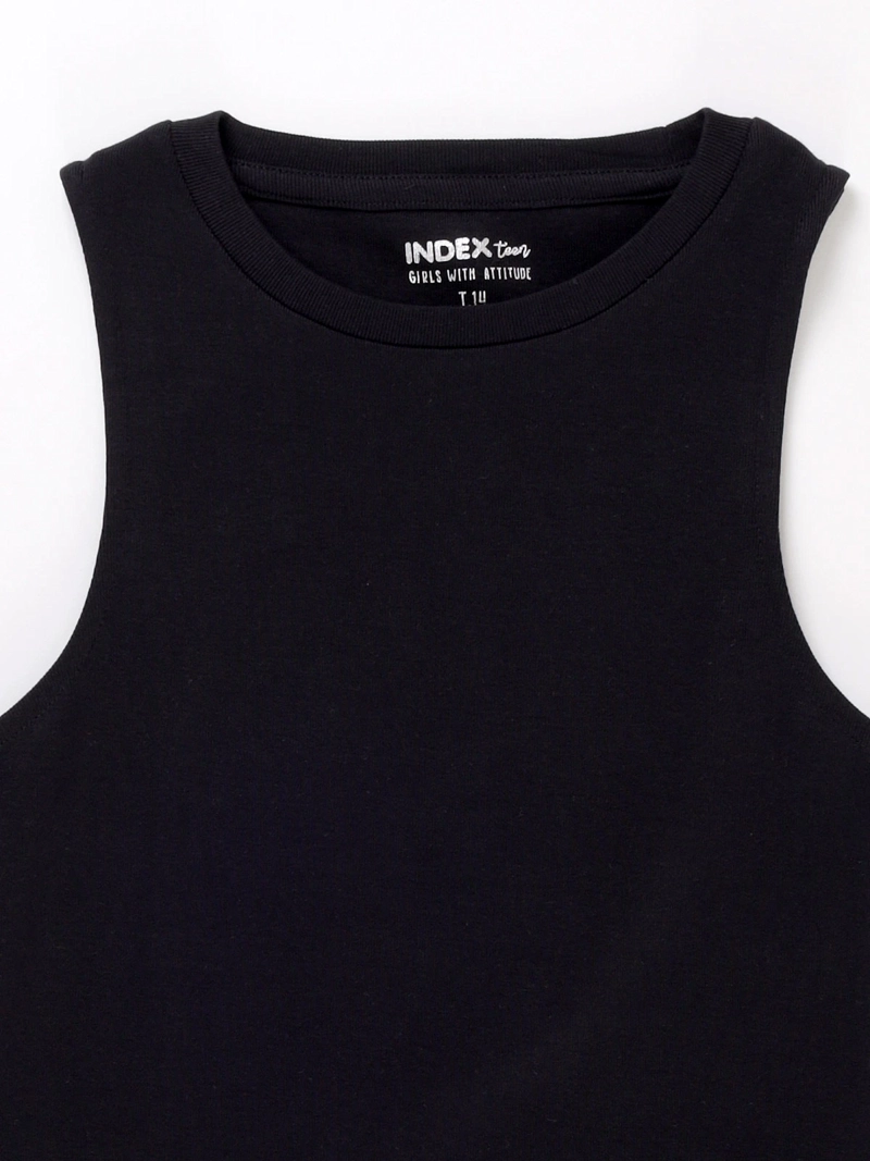 POLERA SIN MANGAS ALGODÓN NIÑA INDEX RIB - 3