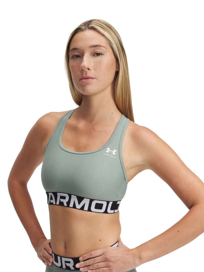 PETO DEPORTIVO MUJER UNDER ARMOUR 1383544 VERDE HEATGEAR ARMOR MID