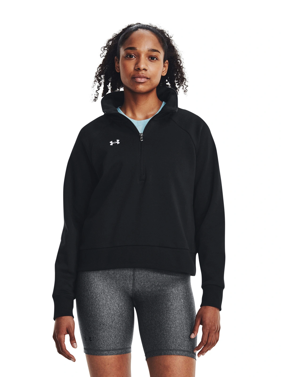 POLERÓN MUJER UNDER ARMOUR 1379492-001 NEGRO MANGA LARGA RIVAL - 1