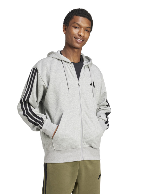POLERÓN CON CAPUCHA HOMBRE ADIDAS ESSENTIALS 3 BANDAS - 5