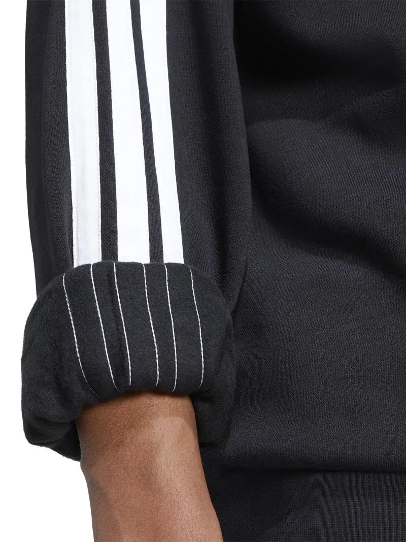 POLERÓN HOMBRE ADIDAS JE6304 NEGRO MANGA LARGA 3 BANDAS FLEECE - 4