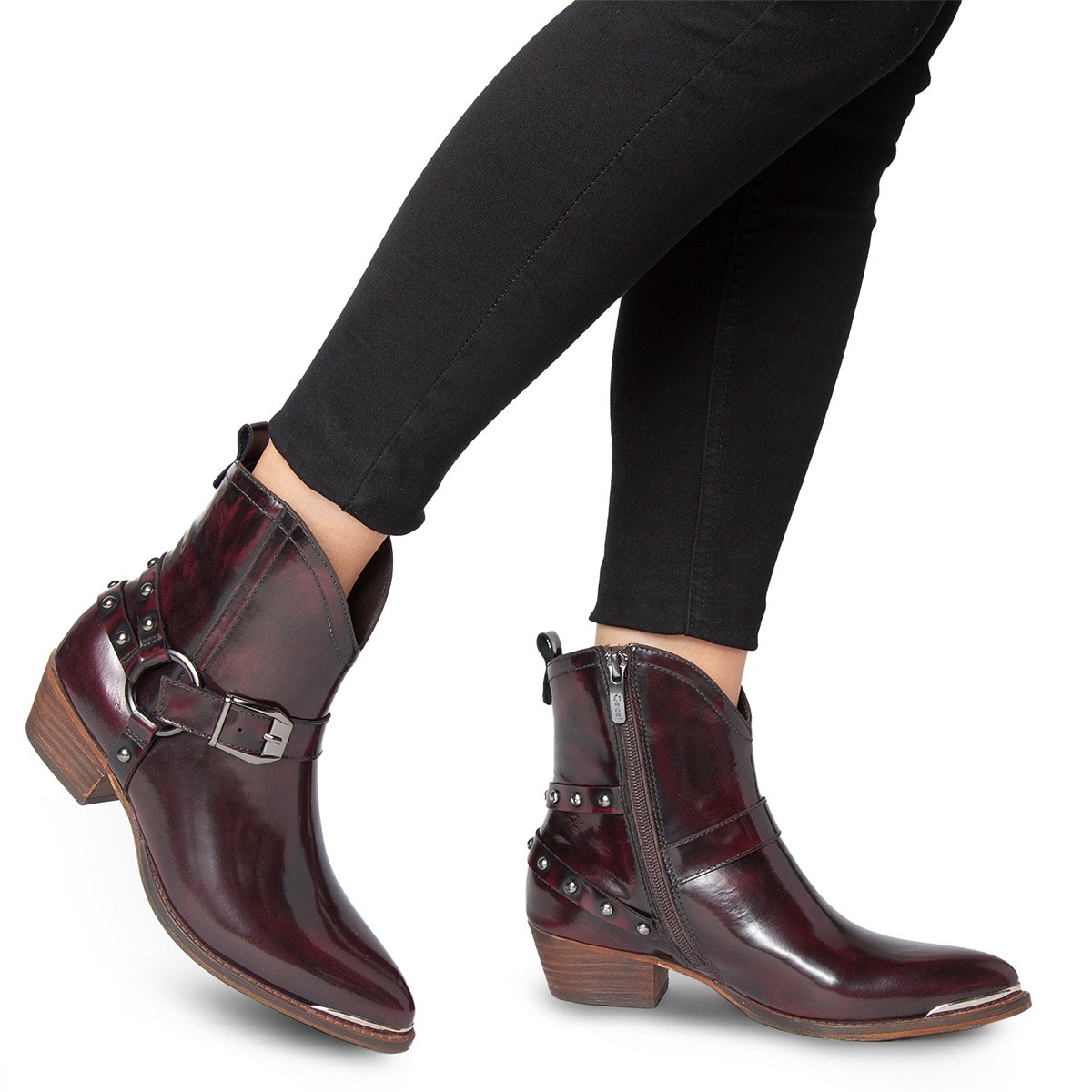 Ripley - BOTINES CUERO MUJER GACEL BURDEO ASHLEY