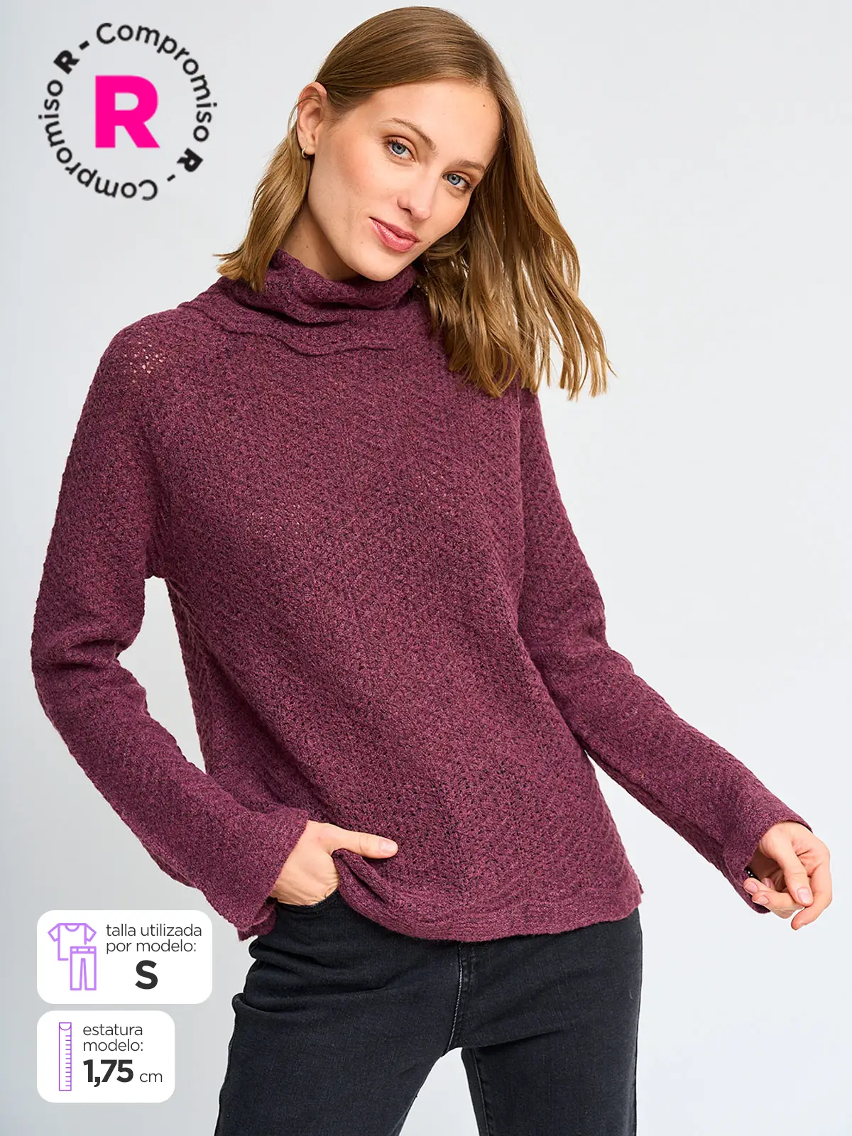 SWEATER MUJER TATIENNE BEATLE CALADO - 1