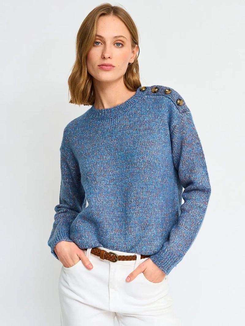 SWEATER MUJER REGATTA JASPEADO BOTONES - 2